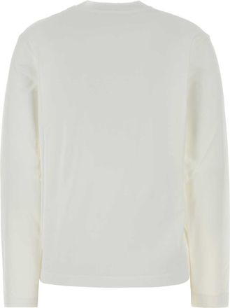 Jil Sander Womens Logo-Embroidered Cotton T-Shirt White