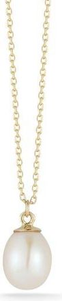Ember Fine Jewelry 14K Gold Freshwater Pearl Pendant Necklace in Yellow Gold at Nordstrom Rack