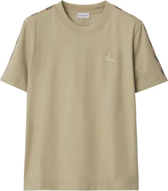 Burberry T-shirt con logo ricamato - Toni neutri