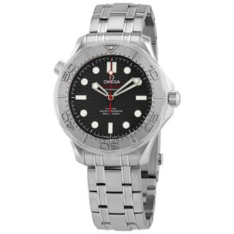 Omega Pre-owned Omega Seamaster Black Ceramic (Laser Ablated) Dial Mens Watch 210.30.42.20.01.002