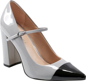 Marc Fisher Anellie Pointed Toe Pump in Light Grey Patent at Nordstrom Rack, Size 8
