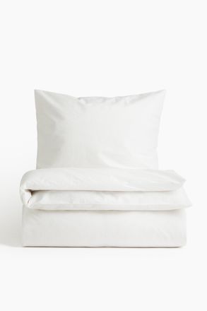 H&M Seersucker-Bettw&auml;sche in Einzelbett-Gr&ouml;sse - Weiss