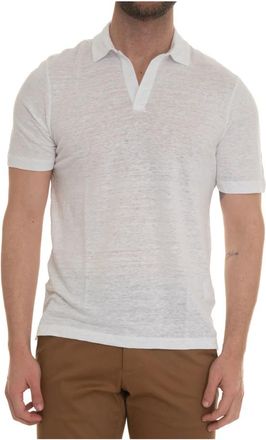 Gran Sasso Linnen polo shirt met slub textuur - Heren - Polos - Wit - 4XL - Linnen - Tops