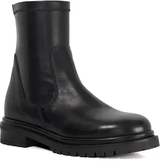 Dune London Womens Ladies Pelano - Chunky Leather Pull On Ankle Boots - Black - Size UK 8