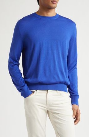 Tom Ford Fluid Silk Crewneck Sweater in Royal Blue at Nordstrom, Size 42 Us