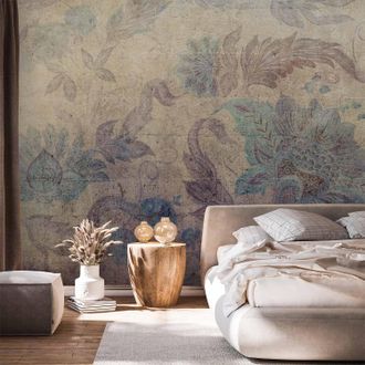 OEM Carta Da Parati - Decorazioni Floreali - Motivo Vegetale Con Ornamenti Vintage