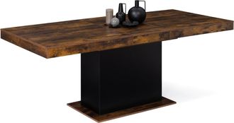 IDMarket Tavolo Da Pranzo Rettangolare Allungabile Eden 6-10 Persone Legno Effetto Antico E Nero 160-200 Cm