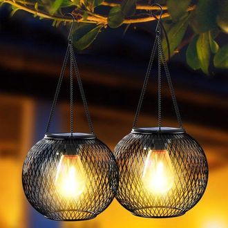 OEM Luces Solares Para Exteriores, Faroles Led Impermeables, Luces Colgantes Para Jard&iacute;n, Luz Blanca C&aacute;lida, Para Halloween Y Navidad, 2 Unidades