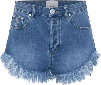 One Teaspoon Shorts denim con orlo sfrangiato - Blu