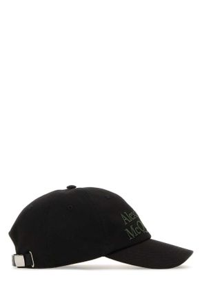 Alexander McQueen Mens Black Cotton Baseball Cap Blackkhaki Cappelli Hat