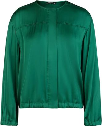 Marc Aurel Jassen, Dames, Groen, XL, Satijn, Satijnen blouson met ritssluiting