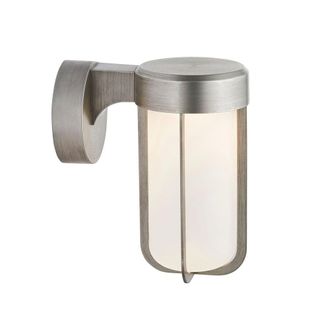Loops Brushed Silver Outdoor Wall Light & Frosted Glass Shade IP44 Rated 8W LED Module in Metallics