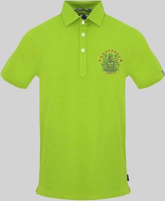 Aquascutum Mens Collared Neck Short Sleeve Polo Shirt - Green - Size: 2X large