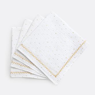 La Redoute Interieurs Set van 4 servetten, Kumla, geborduurde sterren