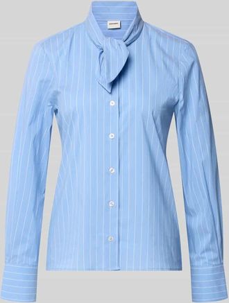 Stefanel Slim Fit Schluppenbluse mit Knopfleiste in Hellblau, Gr&ouml;&szlig;e XS