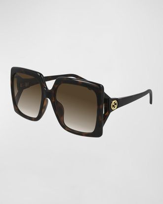Gucci Oversized Square Injection Plastic Sunglasses