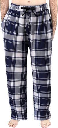Generic Mens Pyjama Bottoms Mens Nightwear Lounge Pants Mens Checkered Pj Bottoms Tartan Trousers for Men Soft Plaid Causal Elasticated Waist Jogging Warm Tra