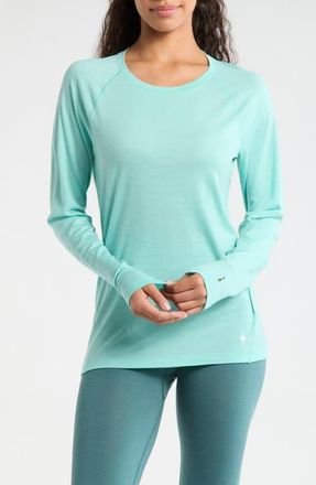 Smartwool All Season Merino Wool Blend Base Layer Crew Top in Pacific Blue at Nordstrom, Size X-Small