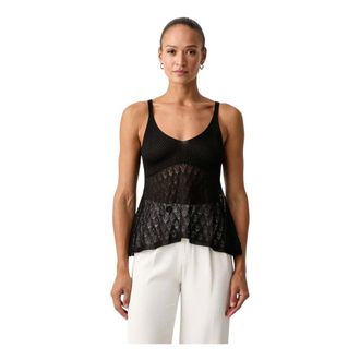 Twinset Aangesloten gebreide top - Dames - Tops - Zwart - Maat: S Viscose