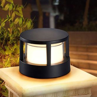 OEM L&aacute;mpara De Jard&iacute;n Cil&iacute;ndrica De 10 Cm - Columna Led De Luz Blanca C&aacute;lida De 12 W, Resistente Al Agua Ip65 Para Caminos, Patios Y Terrazas (requiere Co