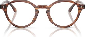 A|X Armani Exchange 47mm Small Phantos Optical Glasses in Striped Brown/demo Lens at Nordstrom
