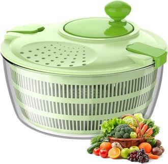 OEM Secador De Ensaladas, Centrifugadora Manual De 4,5 Litros, Verde, Para Verduras, Frutas Y Pasta, Multifuncional Y F&aacute;cil De Usar, Cocina Saludable