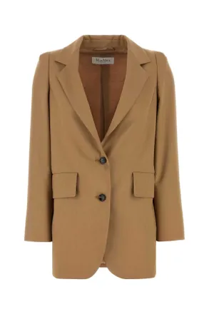 Max Mara Camel Wool Blend Kitten Blazer