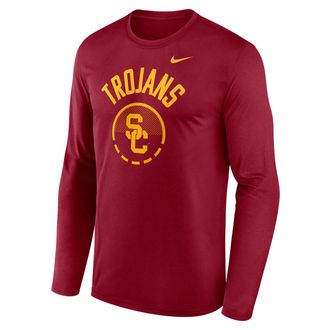 Nike USC Courtside Nike Mens Dri-FIT College Long-Sleeve T-Shirt in Red | 02TJ69WSCJ-FFP