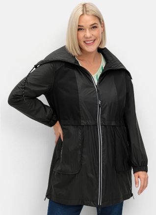 Sheego Outdoorjacke SHEEGO, Damen, Gr. 40, schwarz, 100% Polyamid, unifarben, Jacken Outdoorjacke