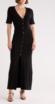 LBLC The Label Goldie Buttoned Midi Dress in Black at Nordstrom Rack, Size X-Small