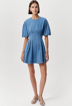 Exquise Briella Crew Neck Fitted Mini Dress in Blue at Nordstrom, Size X-Large