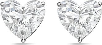 Diana M. Jewels 14Kt White Gold 2.50 cts Lab Grown Heart shaped Diamond Studs
