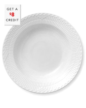 ROYAL COPENHAGEN White Fluted Half Lace Rim Soup Bowlwith $8 Credit