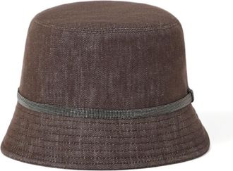 Brunello Cucinelli Brown Cotton Bucket Hat