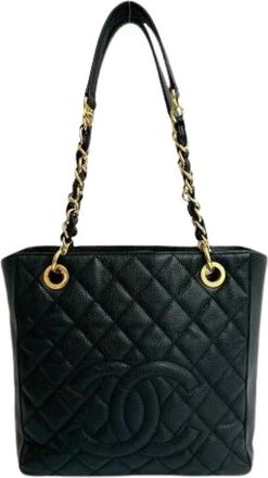 Chanel Pre-owned Leren Vintage Schoudertas - Dames - Vintage Schoudertas - Zwart - ONE Size - Leer - Vintage