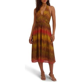 Siena My Balconia Printed Chiffon Midi Dress in Multi at Nordstrom Rack, Size 16