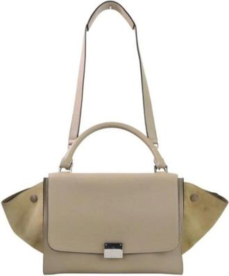 Celine Pre-owned Handbags, female, Beige, Size: ONE SIZE Pre-owned Vintage Leather Handbag