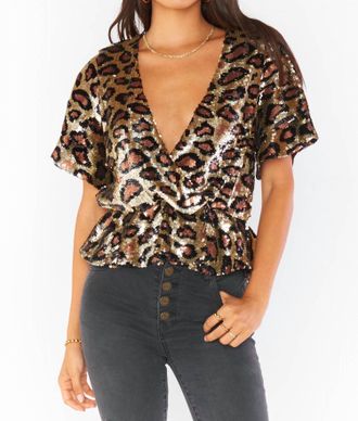 Show me your Mumu Eve Top In Party Cheetah Sequins