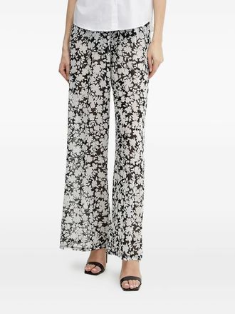 Michael Michael Kors floral-print trousers - women - Nylon/Elastane - S - Black