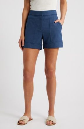 Wit & Wisdom Seamed High Waist A-Line Shorts in Ensign Blue at Nordstrom, Size 14
