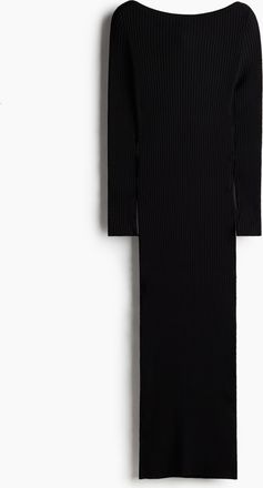 H&M Bodycon-Kleid mit U-Boot-Ausschnitt - Schwarz