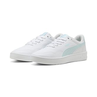 Puma Sneaker PUMA COURT LALLY, Damen, Gr. 37,5, weiss (puma wei&szlig;, sea glass), Synthetik, Schuhe Sneaker