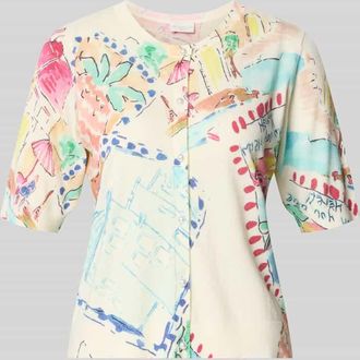 Milano Milano Italy Cardigan aus Viskose-Mix mit Rundhalsausschnitt in Sand, Gr&ouml;&szlig;e XL