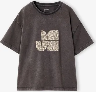 Jonen M&auml;dchen T-Shirt mit kurzen &Auml;rmeln anthrazit