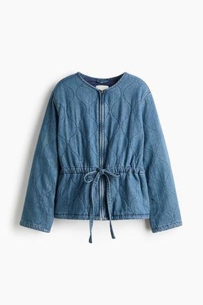 H&M Quilted Denim Jacket in Denim Blue at Nordstrom, Size Xx-Small