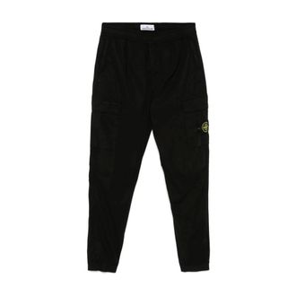 Stone Island Sweatpants, male, Black, Size: W40 Cargo Sweatpants