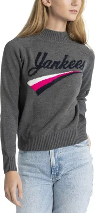 Lusso Womens Lusso Gray New York Yankees Serena Raglan Pullover Sweater at Nordstrom, Size Xx-Large