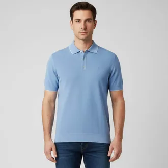 Carolina Herrera Blue Pique Cotton Short Sleeve Polo T-Shirt