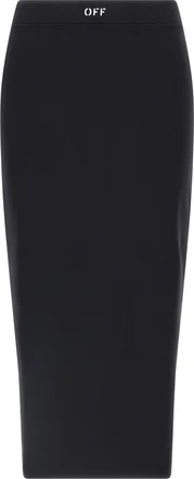 Off-white Black Polyamide Midi Womens Skirt