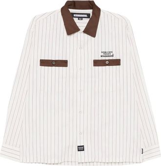 Neighborhood Camicia a righe con applicazione - Bianco